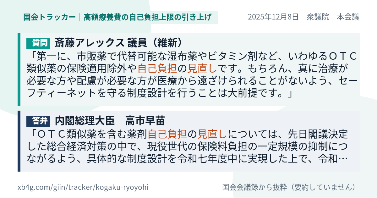 質問と答弁のカード