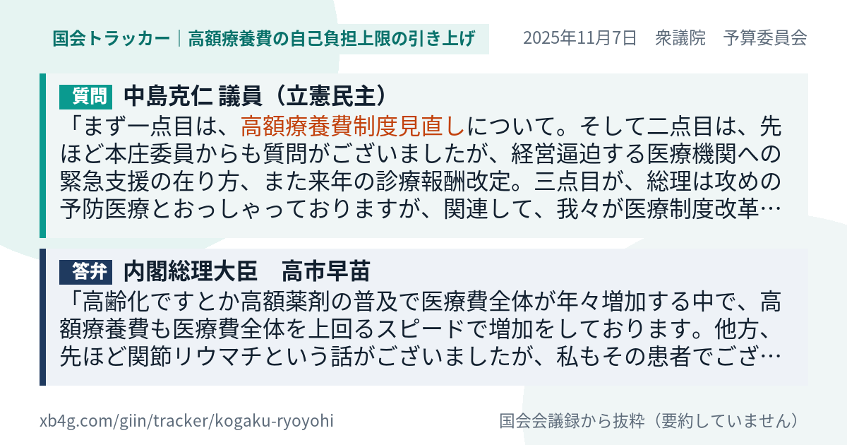 質問と答弁のカード