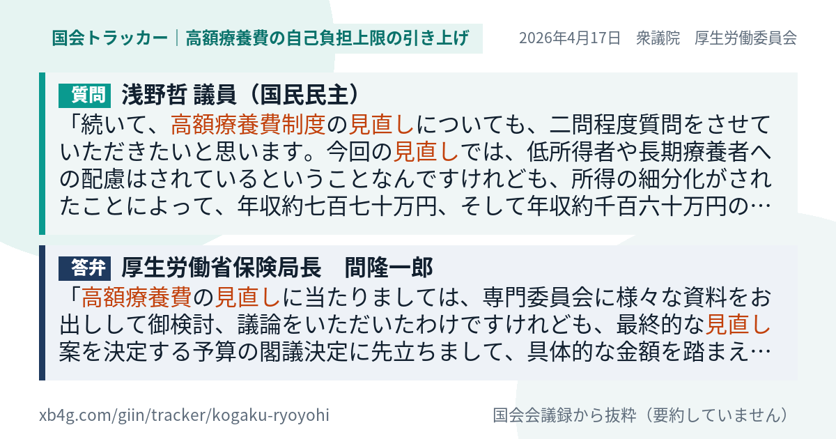 質問と答弁のカード