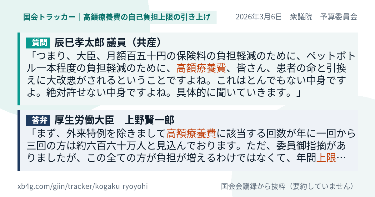 質問と答弁のカード
