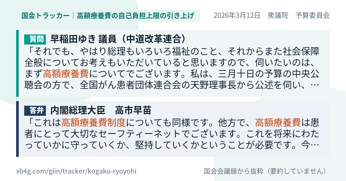 質問と答弁のカード