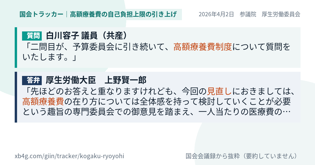 質問と答弁のカード