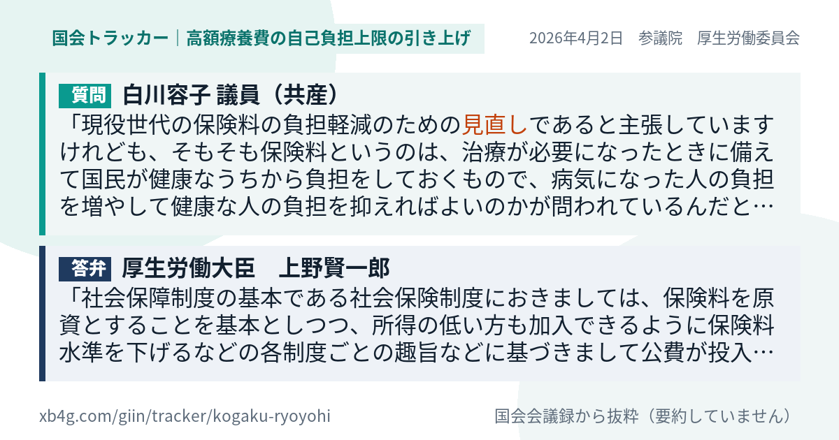 質問と答弁のカード