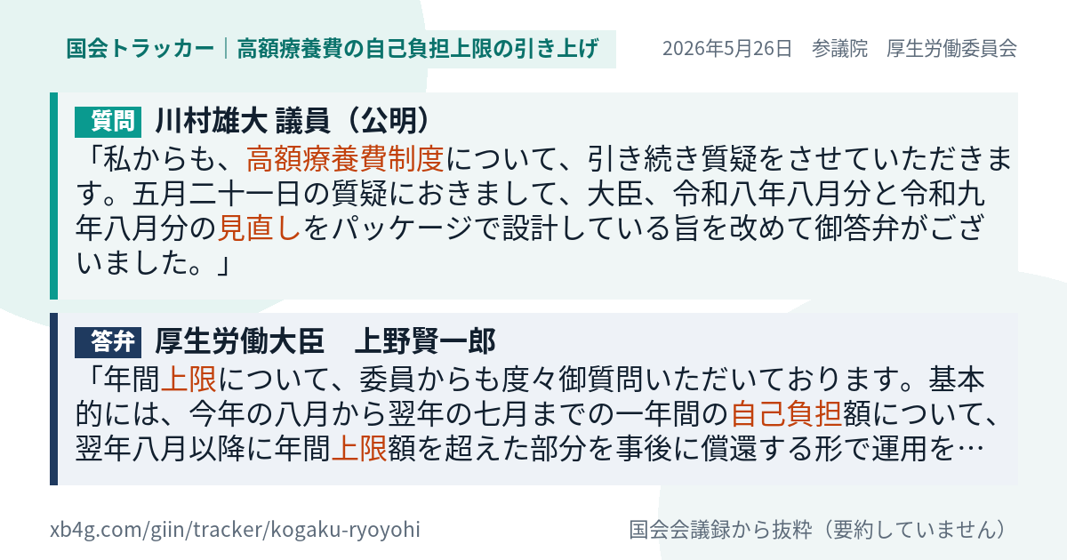 質問と答弁のカード