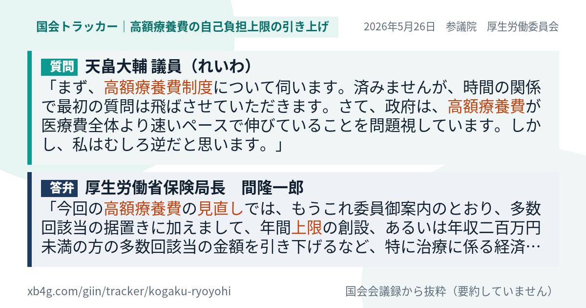 質問と答弁のカード