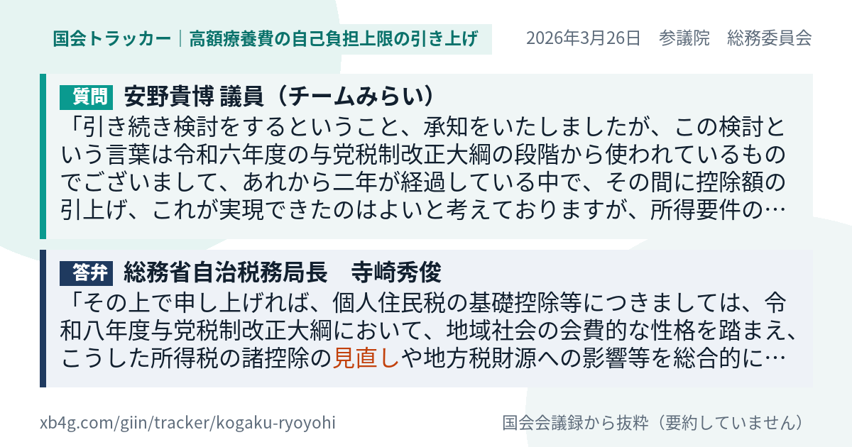 質問と答弁のカード