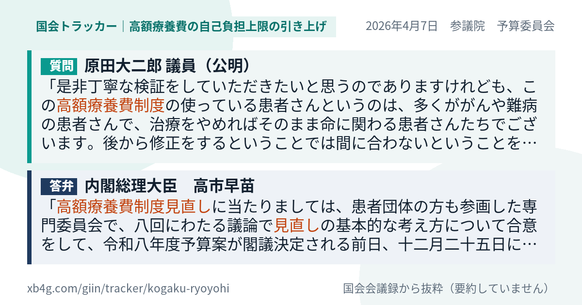 質問と答弁のカード