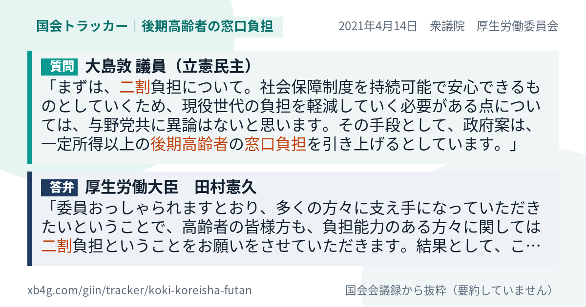 質問と答弁のカード