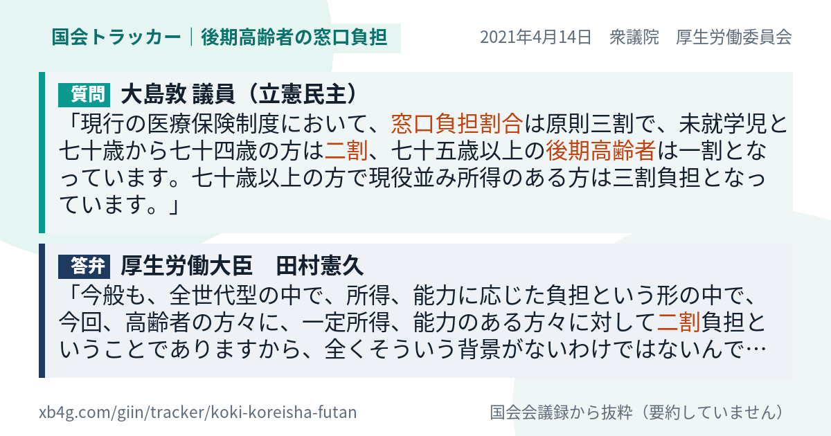 質問と答弁のカード