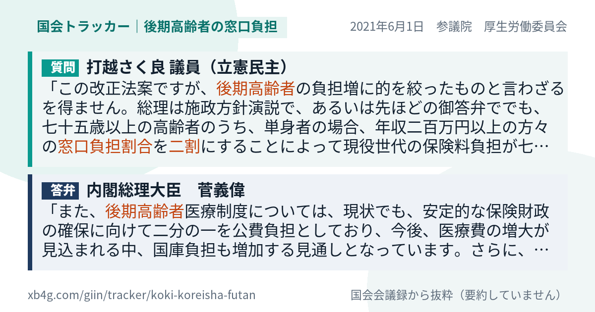 質問と答弁のカード