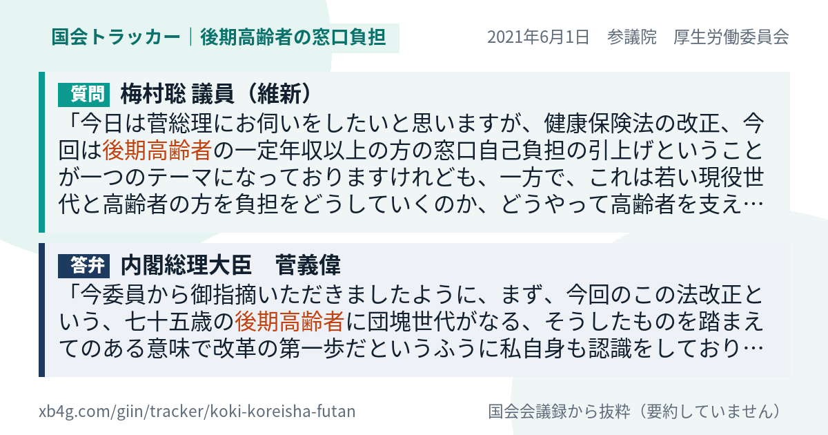 質問と答弁のカード