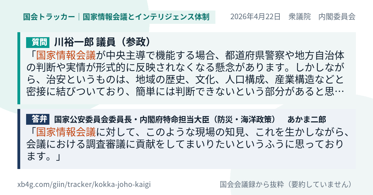 質問と答弁のカード