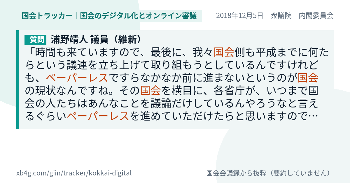 質問と答弁のカード