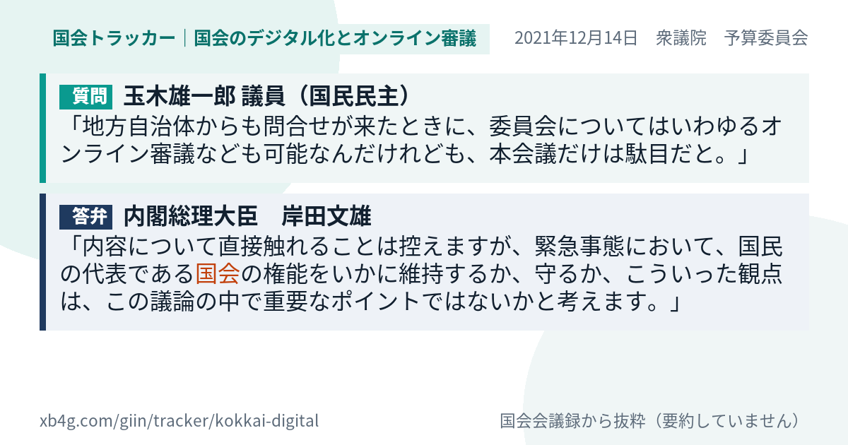 質問と答弁のカード