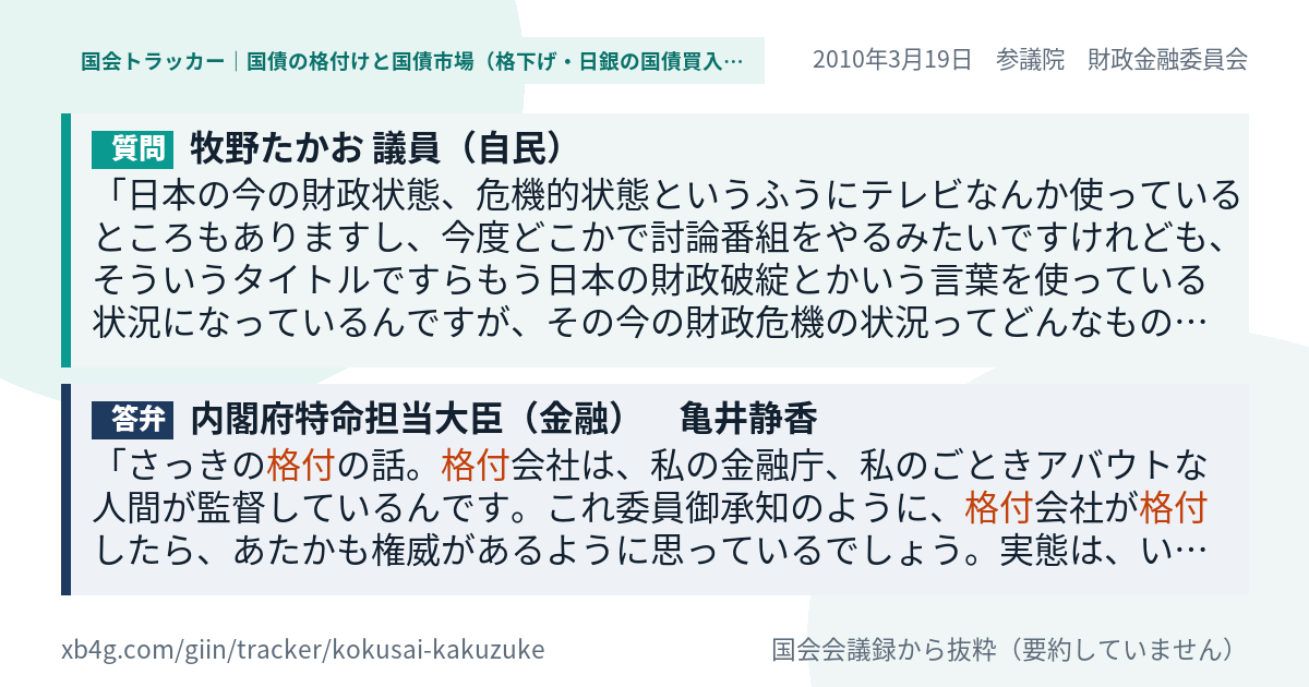 質問と答弁のカード