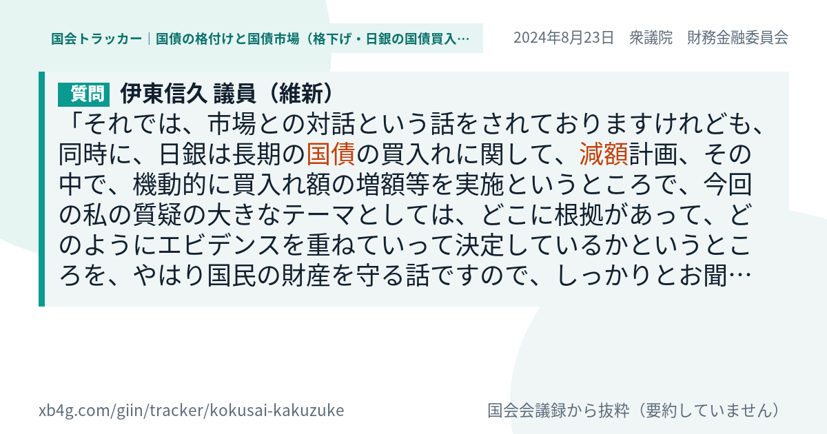 質問と答弁のカード