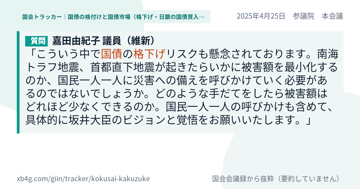質問と答弁のカード