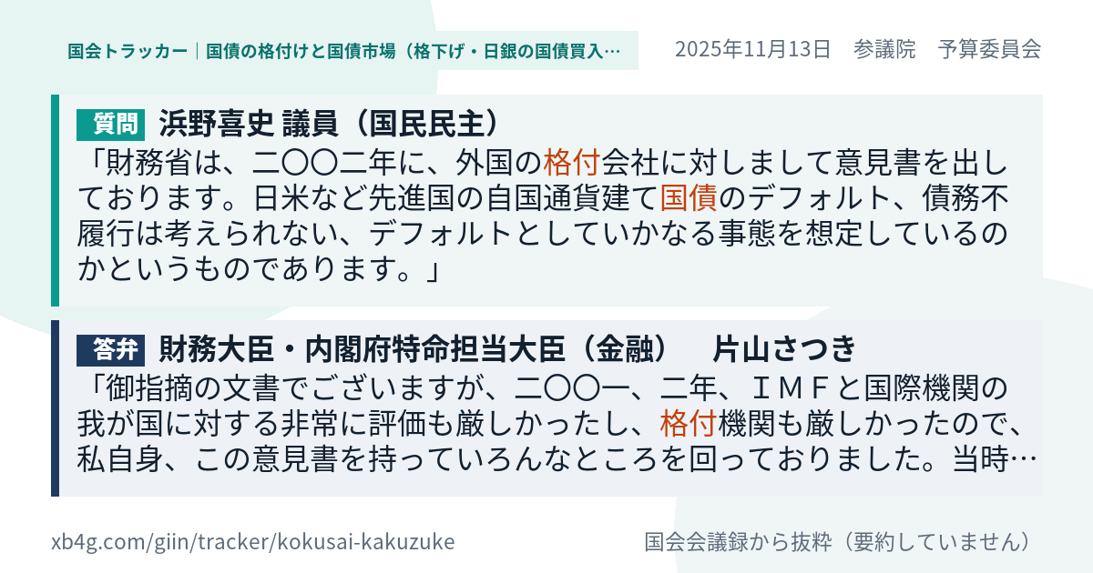 質問と答弁のカード