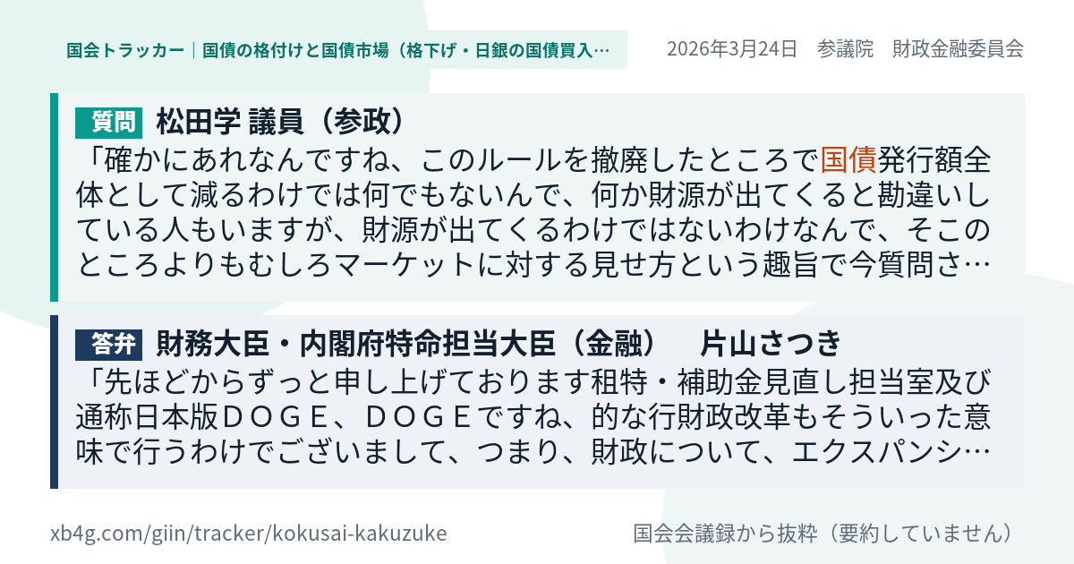 質問と答弁のカード