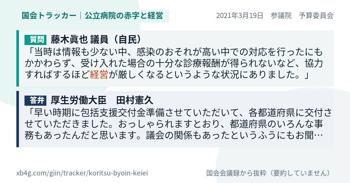 質問と答弁のカード