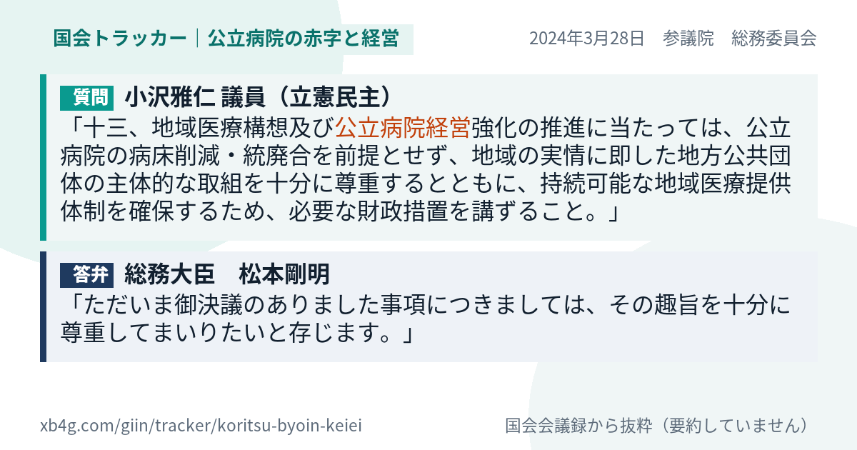 質問と答弁のカード