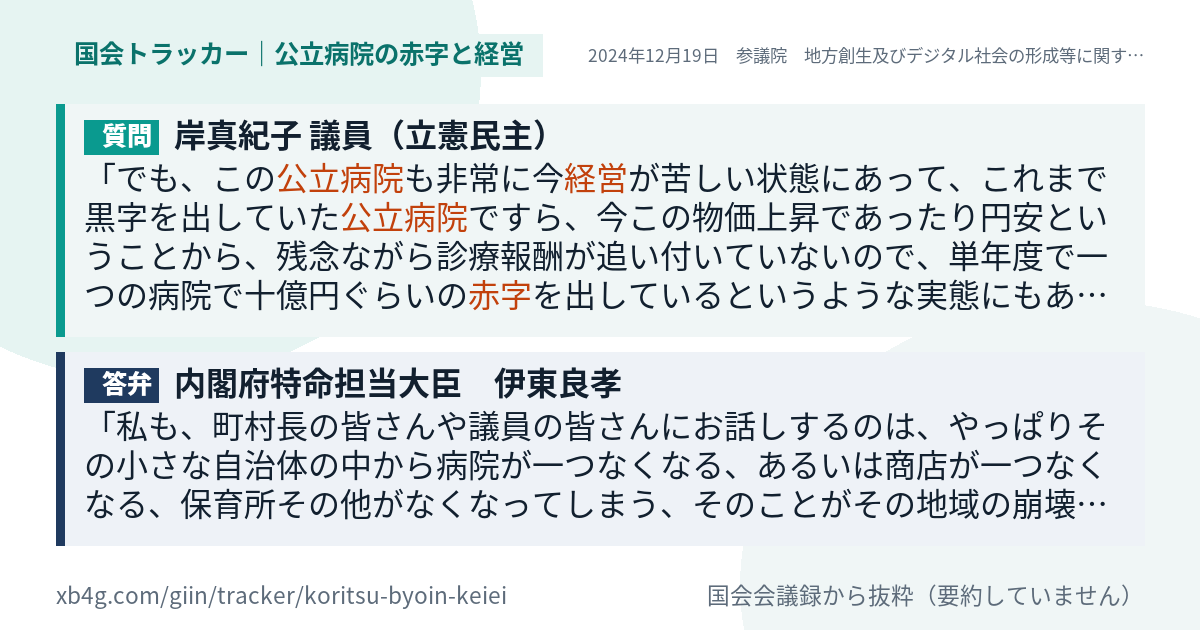 質問と答弁のカード