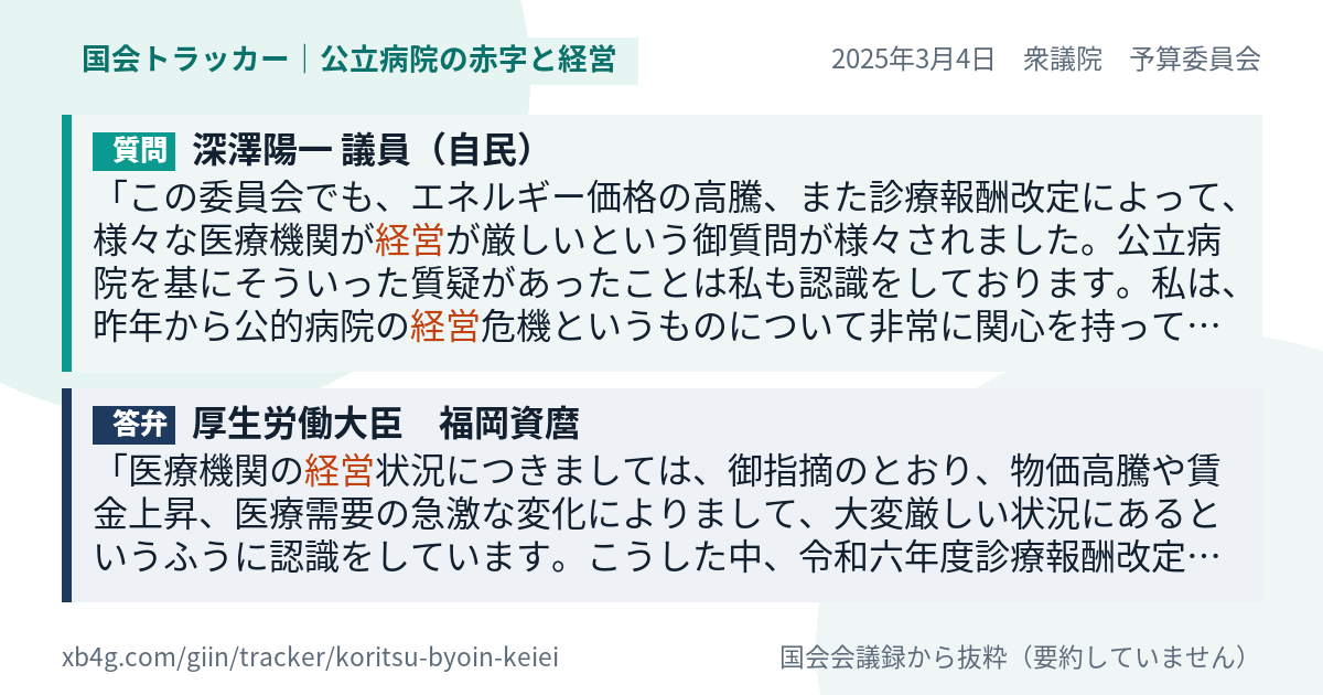 質問と答弁のカード