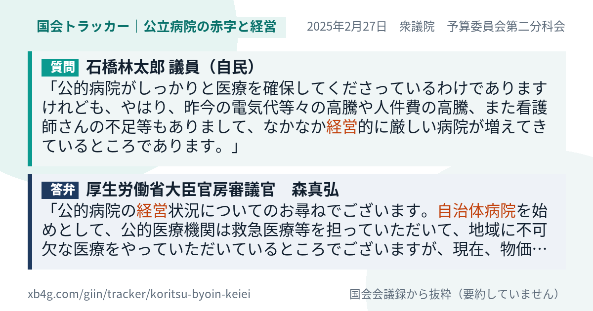 質問と答弁のカード