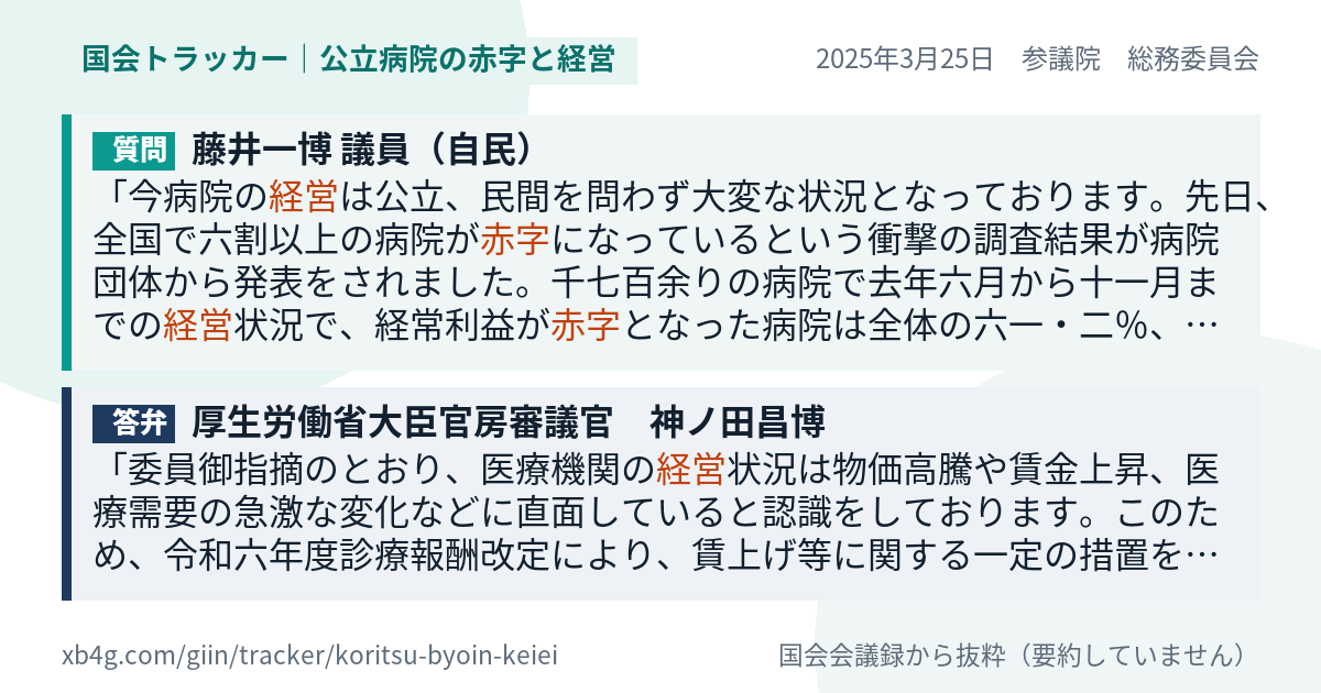 質問と答弁のカード