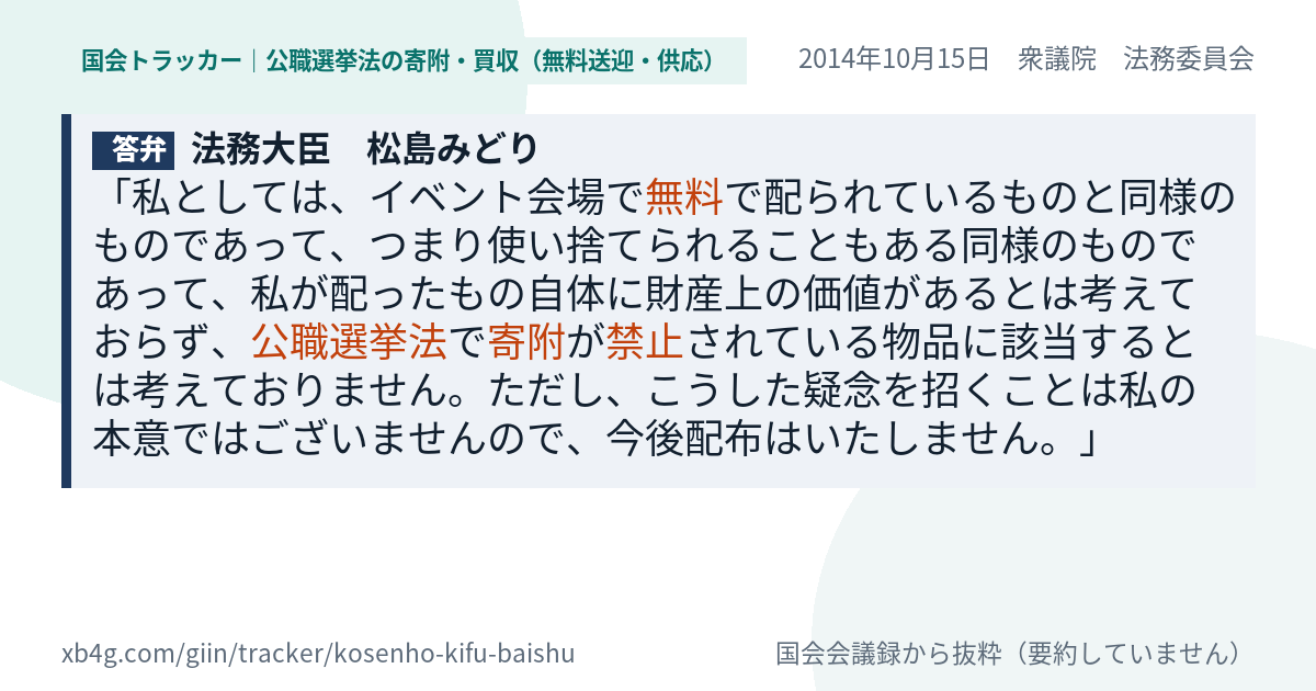質問と答弁のカード