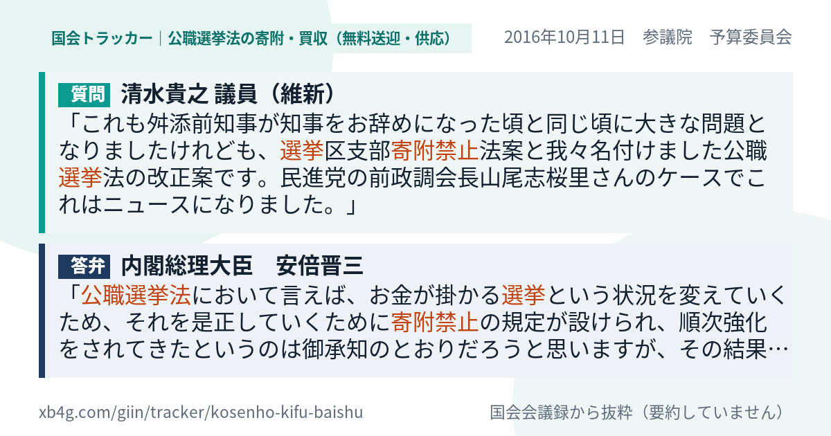 質問と答弁のカード