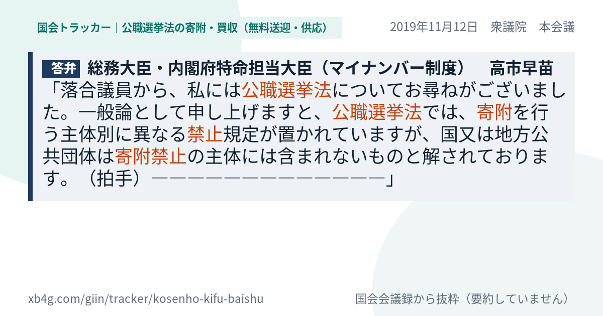 質問と答弁のカード