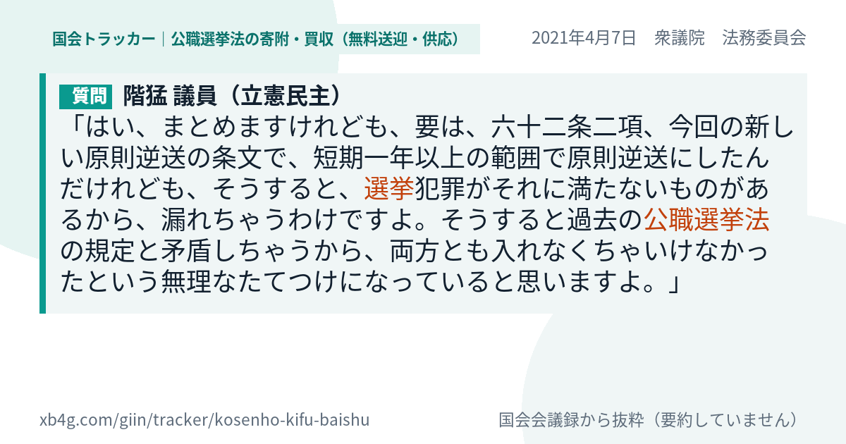 質問と答弁のカード