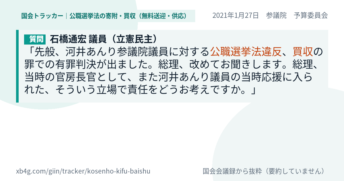 質問と答弁のカード