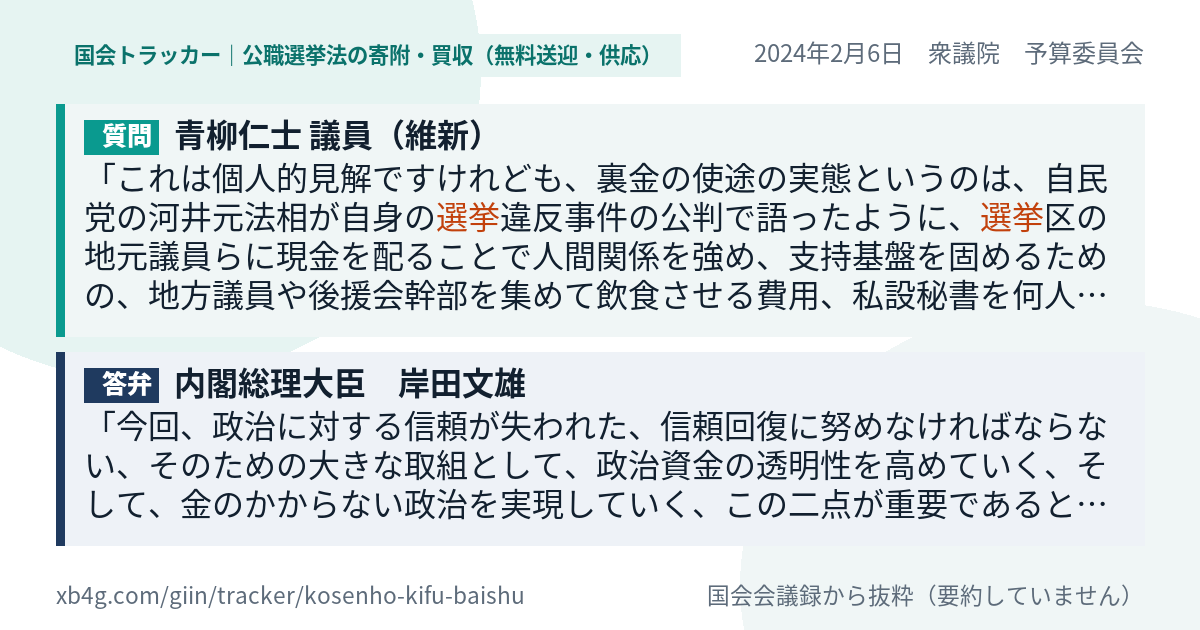 質問と答弁のカード