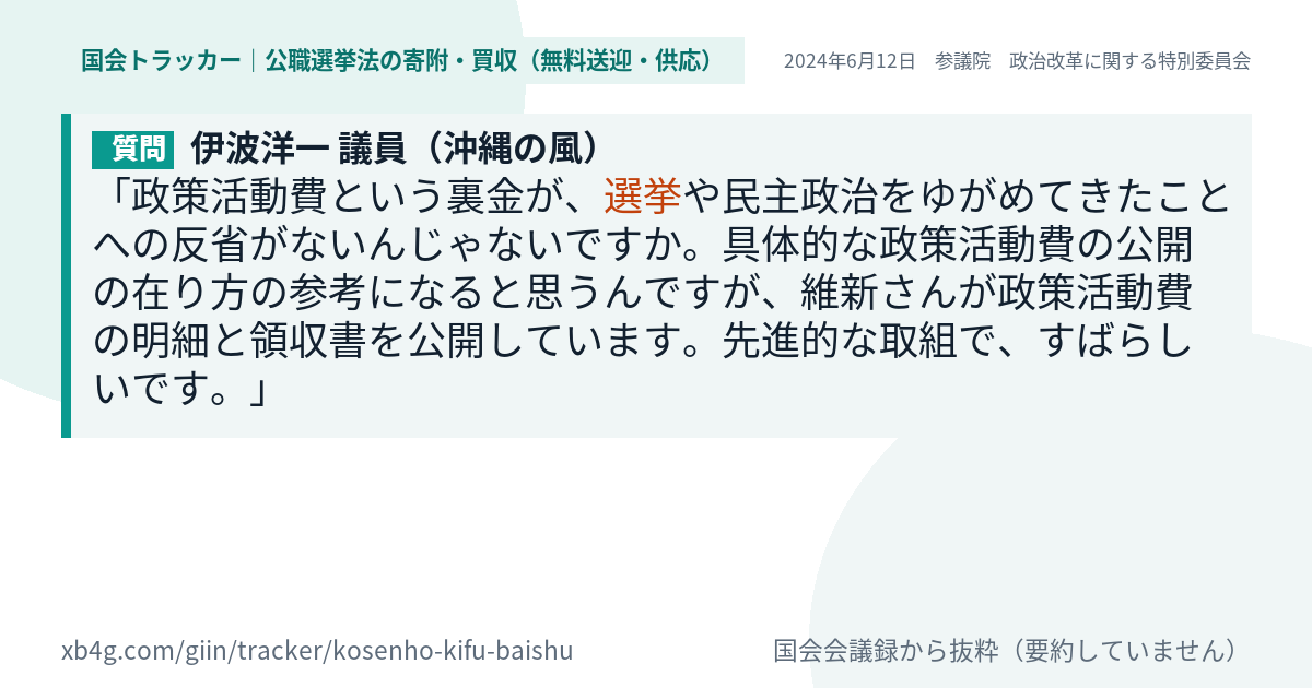 質問と答弁のカード