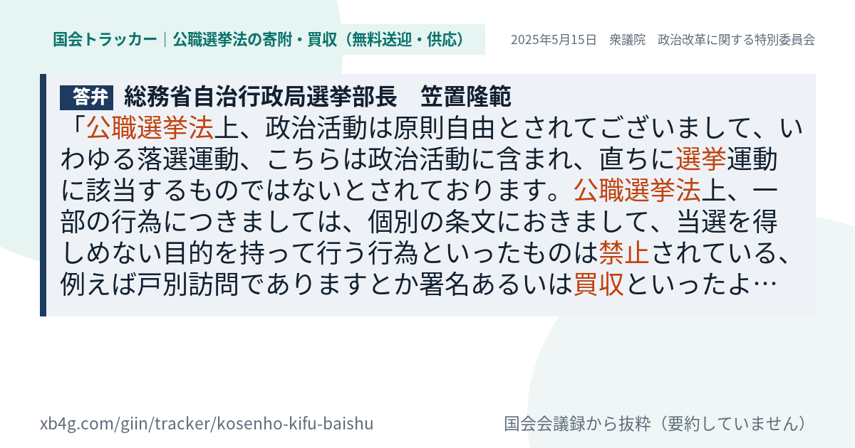 質問と答弁のカード