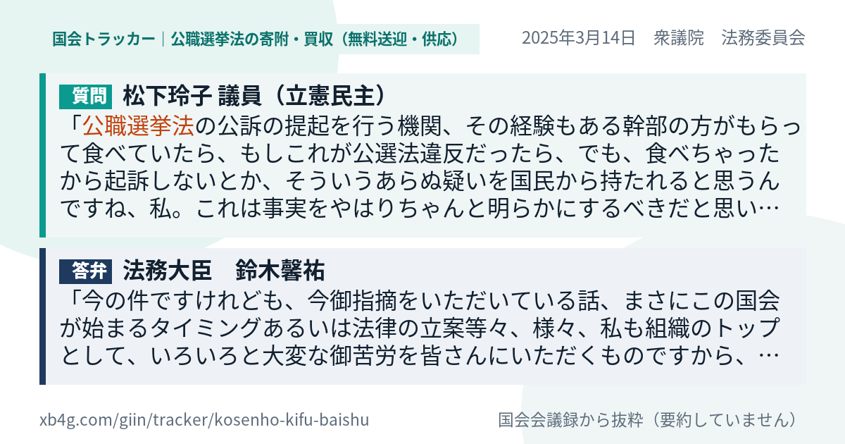 質問と答弁のカード