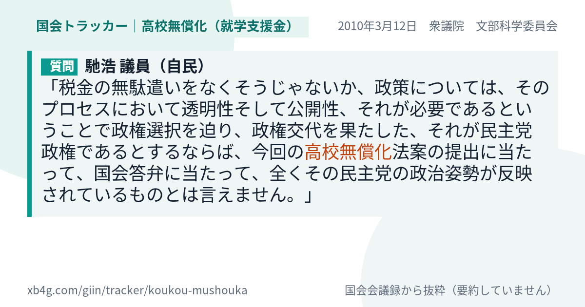 質問と答弁のカード