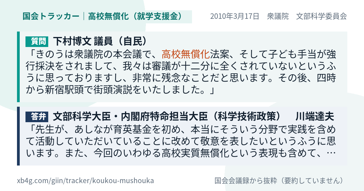 質問と答弁のカード