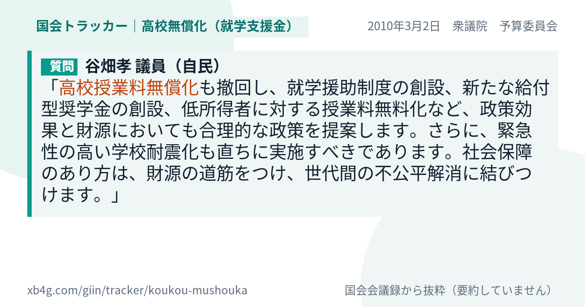 質問と答弁のカード