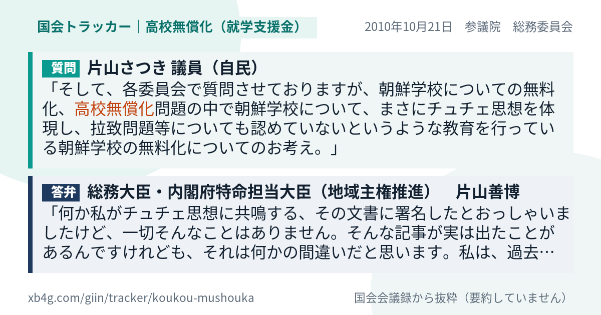 質問と答弁のカード