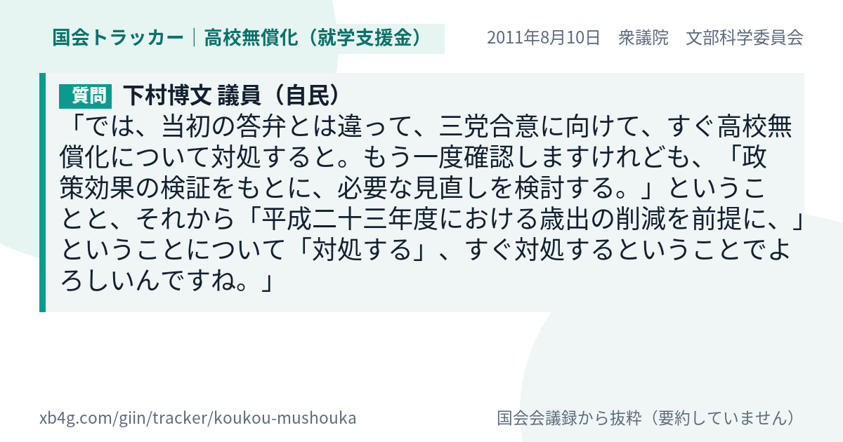 質問と答弁のカード