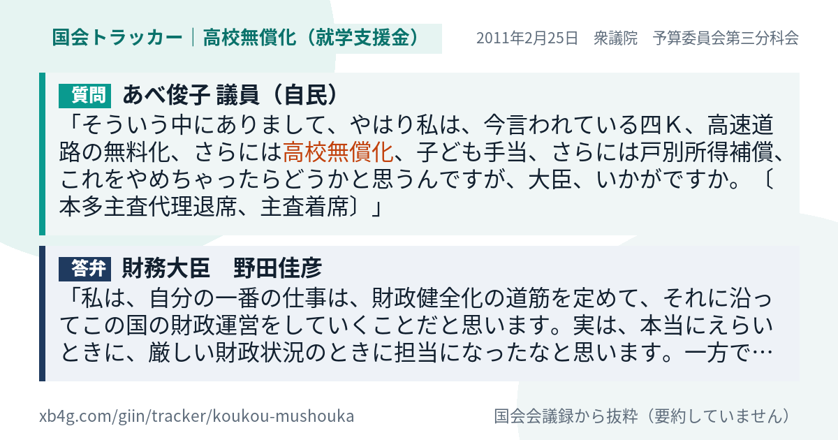 質問と答弁のカード