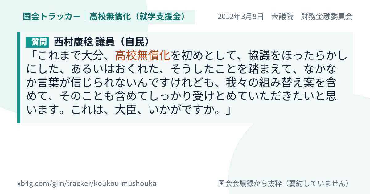 質問と答弁のカード