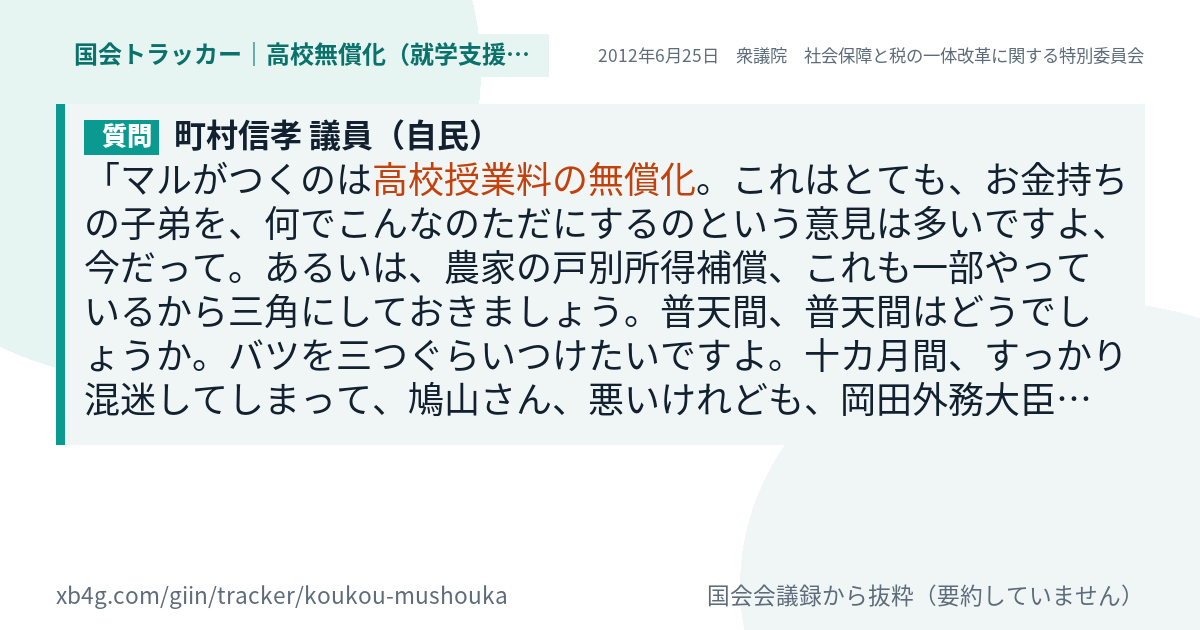 質問と答弁のカード