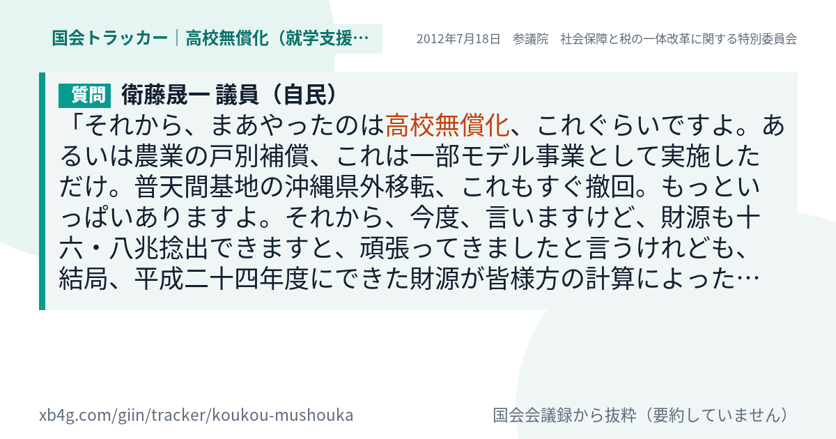 質問と答弁のカード