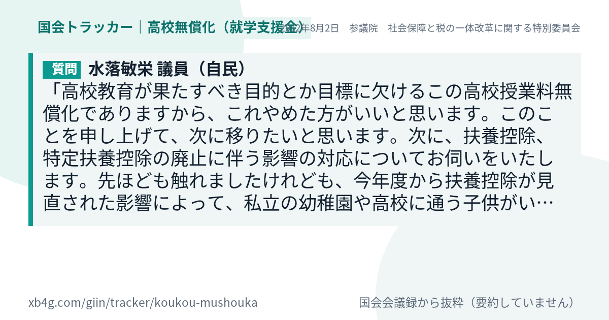 質問と答弁のカード