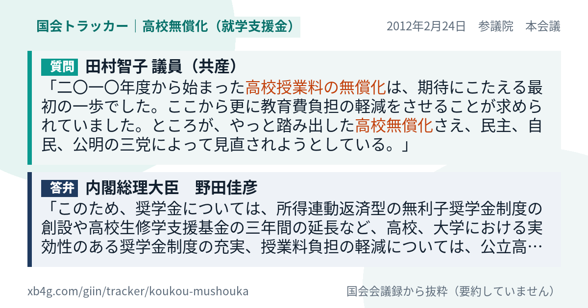 質問と答弁のカード