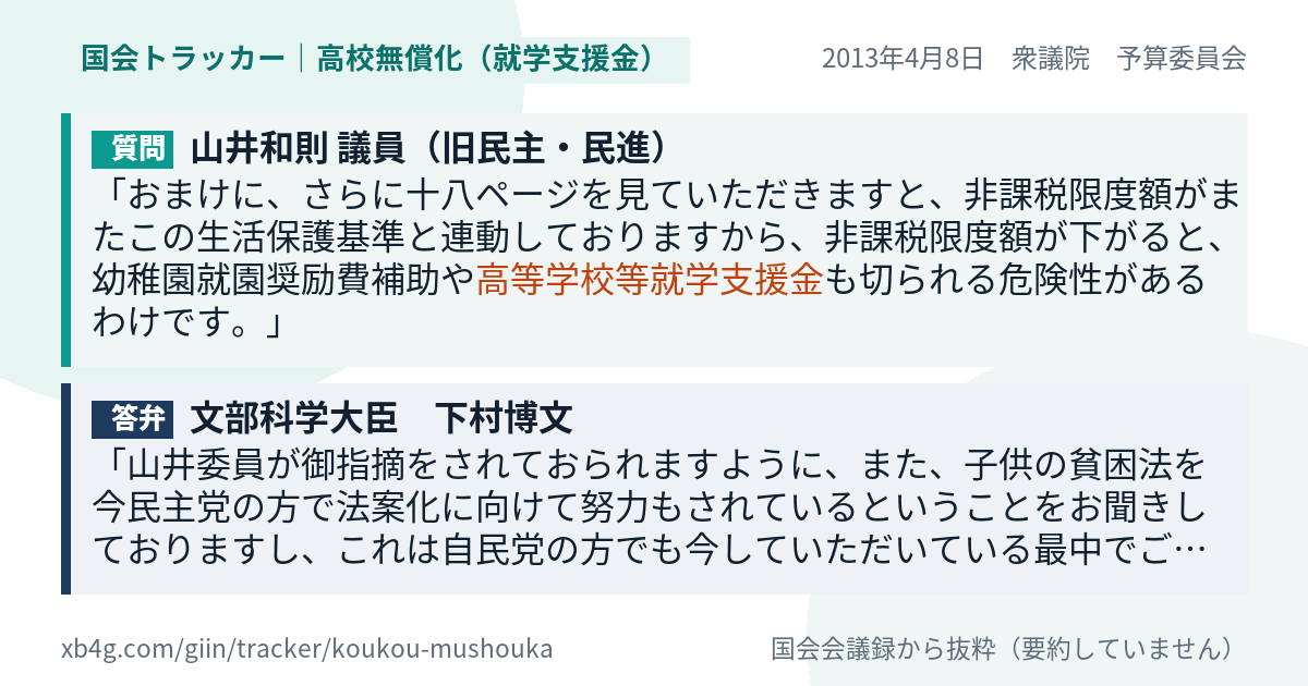 質問と答弁のカード